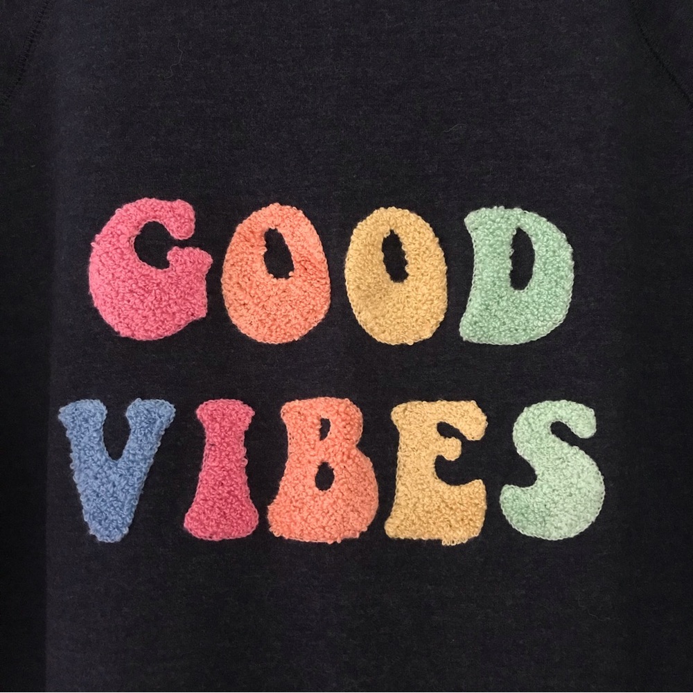 WILDFOX Good Vibes Crew Neck Sweatshirt Navy Blue - Picture 5 of 12